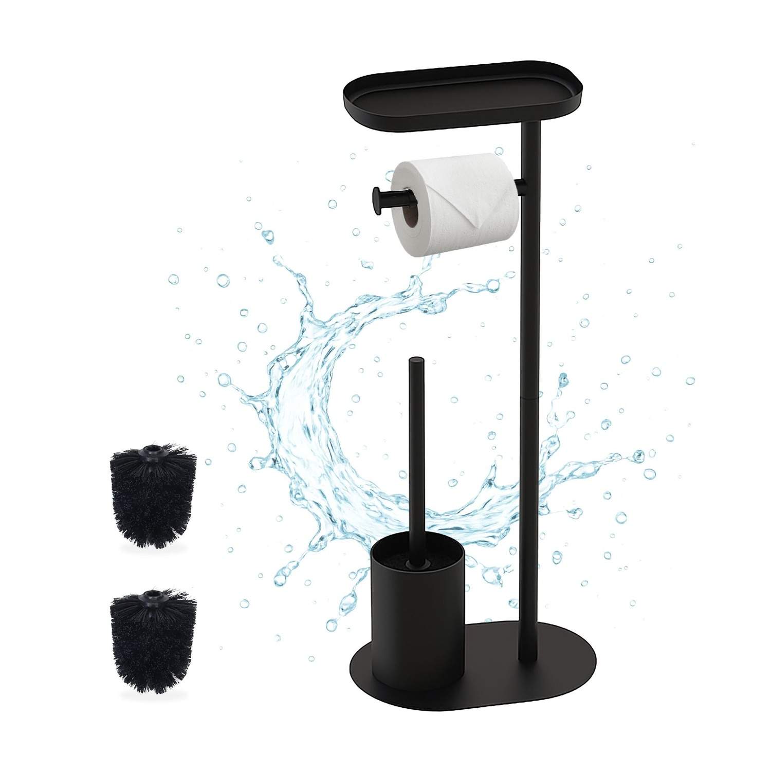 Toiletstativ med hylde – Fritstående, hygiejnisk design