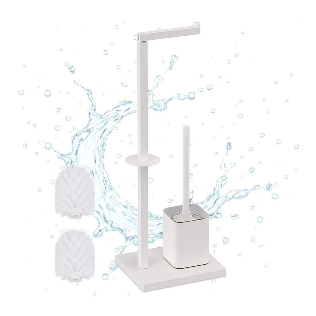 Toalettrullehållare i metall – Fristående med borste | Hem & Hobby | Pryloteket