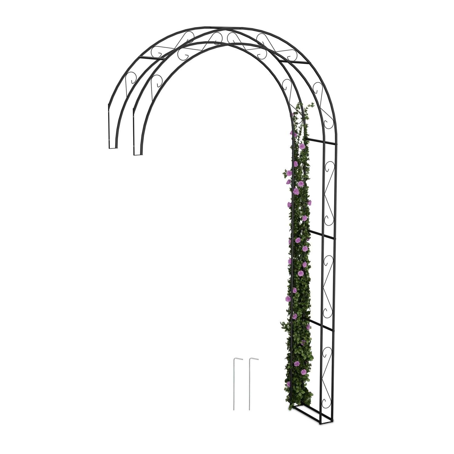 Sort metal rosen espalier – Halv lysthus til klatreplanter