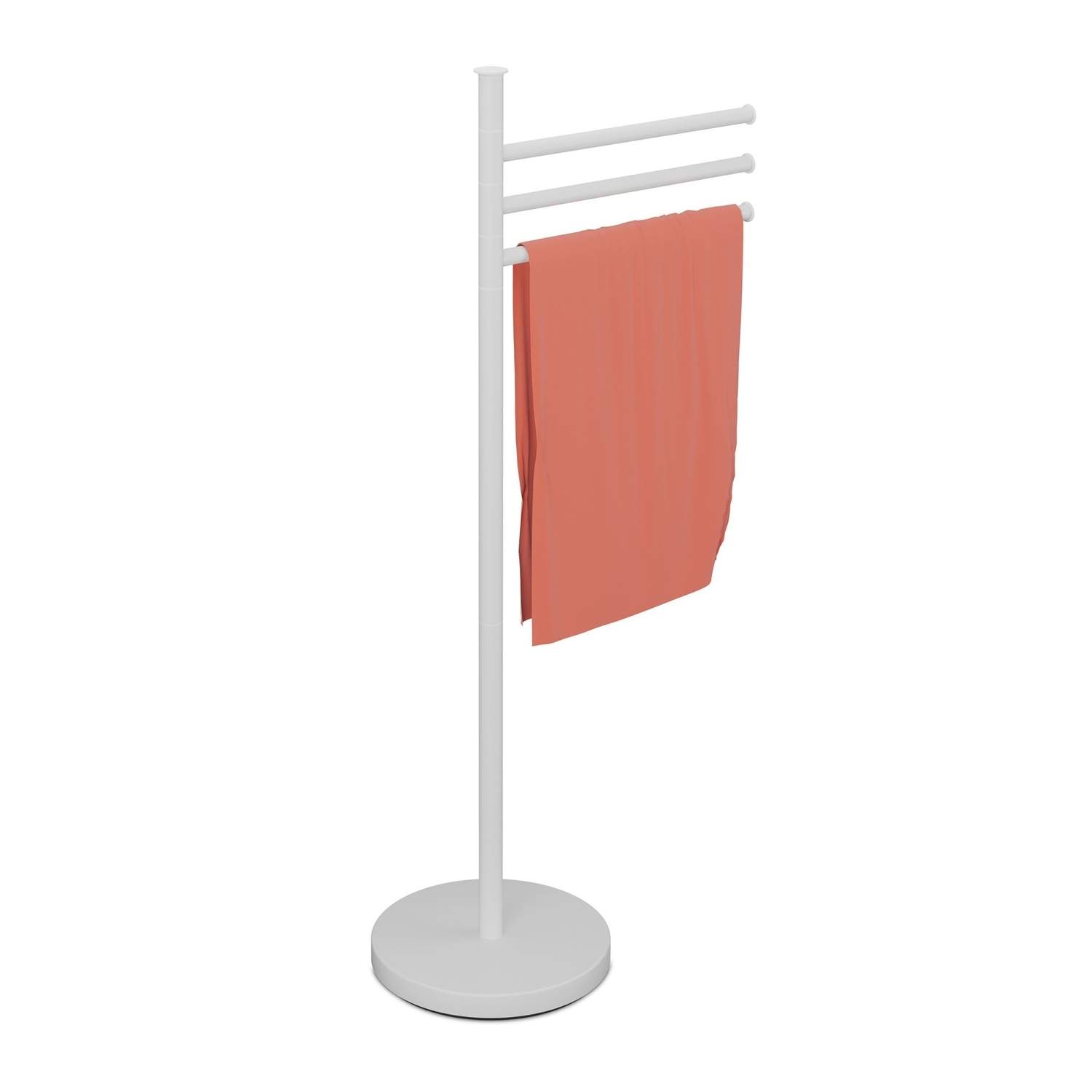 Drejeligt håndklædestativ – 3 roterende stænger, mat rustfrit stål