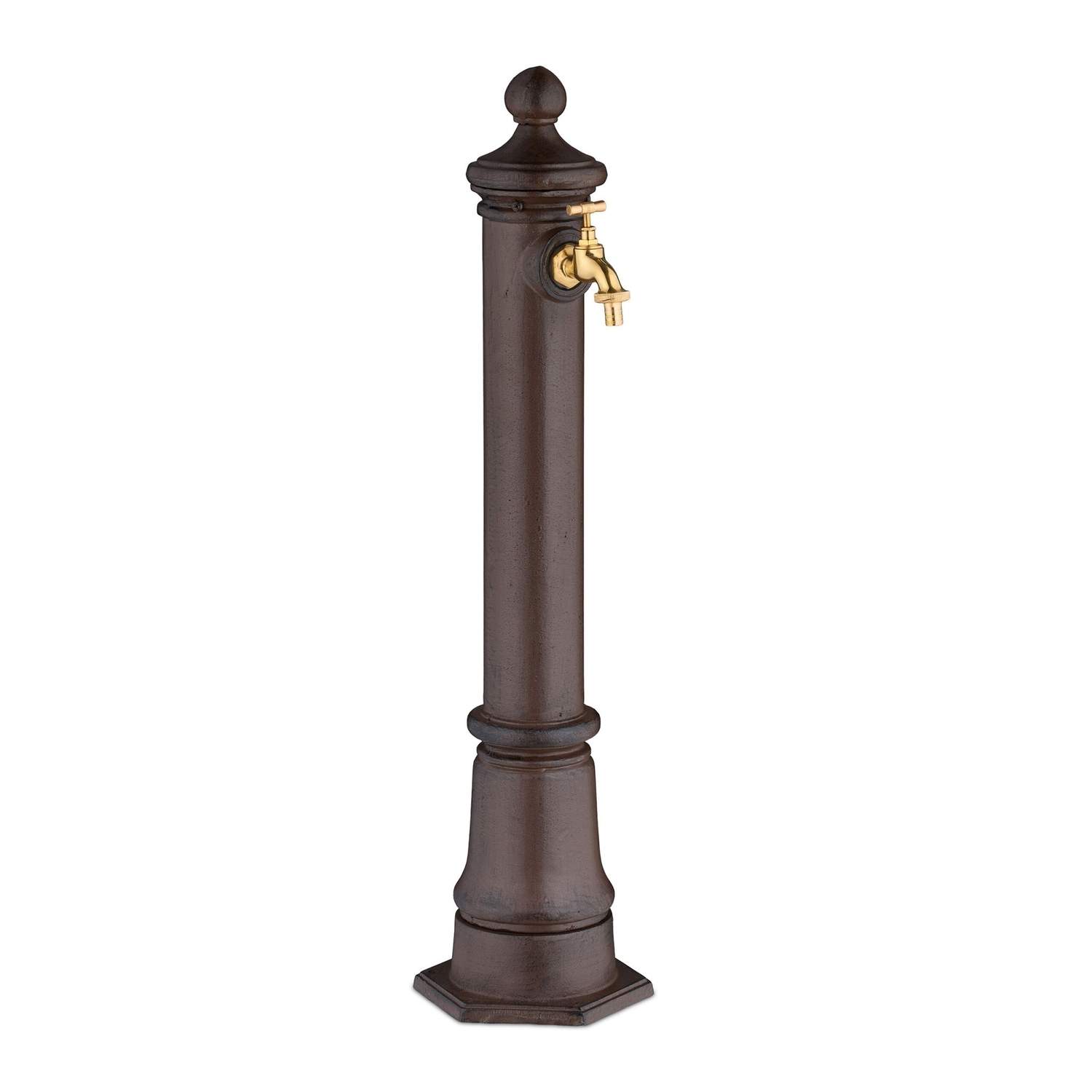 Antik trädgårdsfontän i metall – 80 cm, gyllene kran | Hem & Hobby | Pryloteket