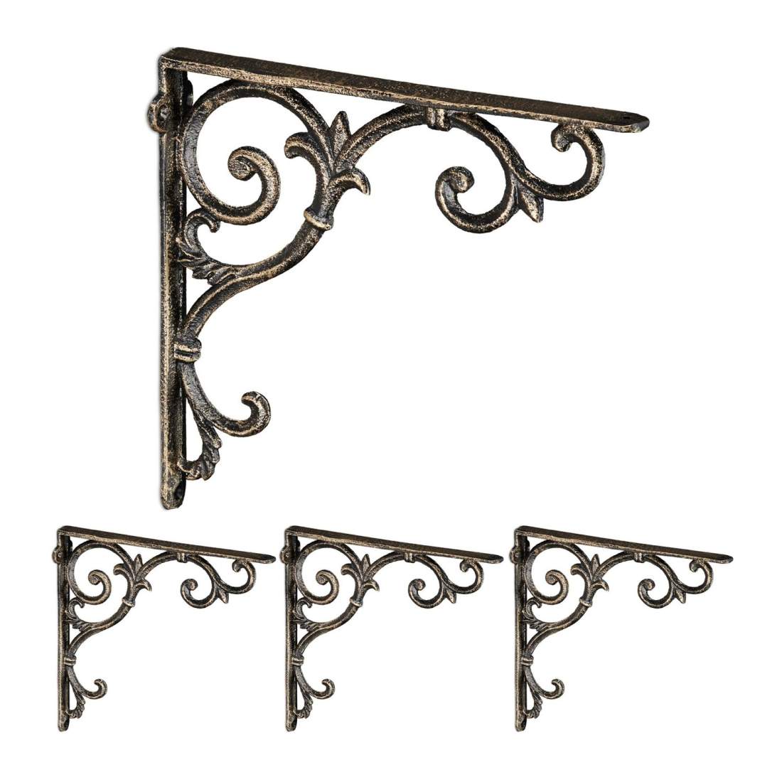 Vintage gjutjärnshylla, set om 4 – 90 vinkel | Hem & Hobby | Pryloteket