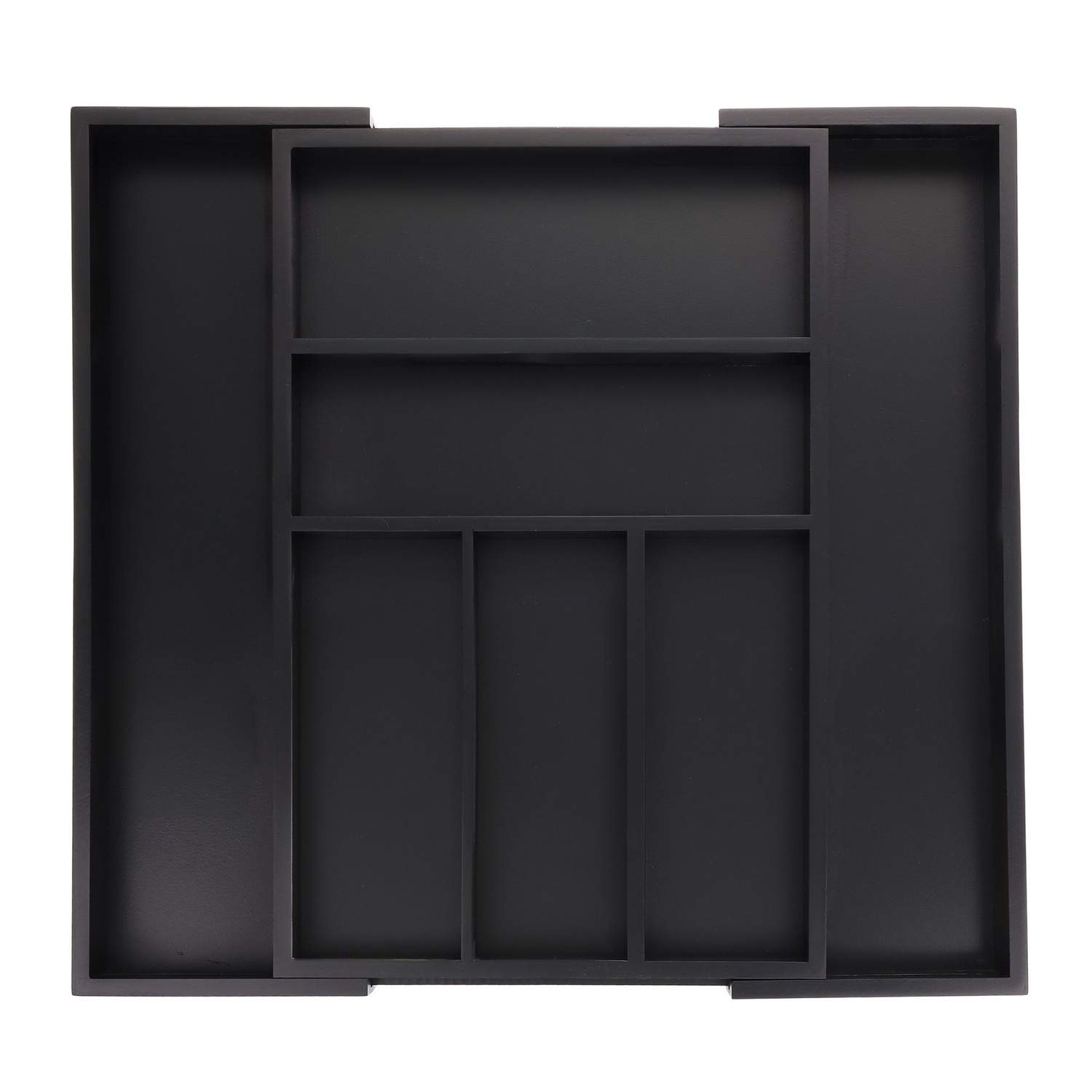 Bambusbestikbakke – Justerbar med 5-7 rum, Sort