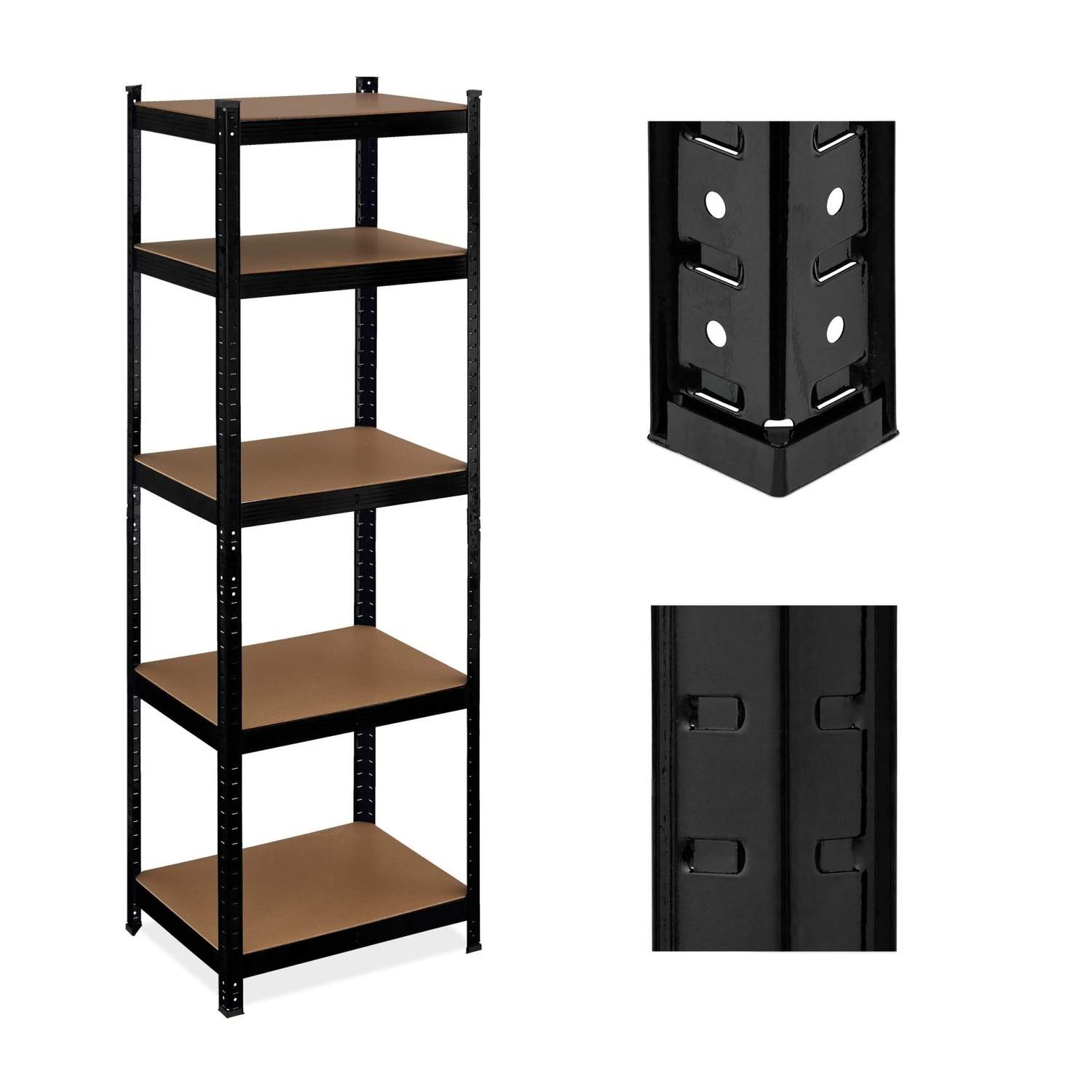 Kraftig stålreol med 5 niveauer – justerbar opbevaring