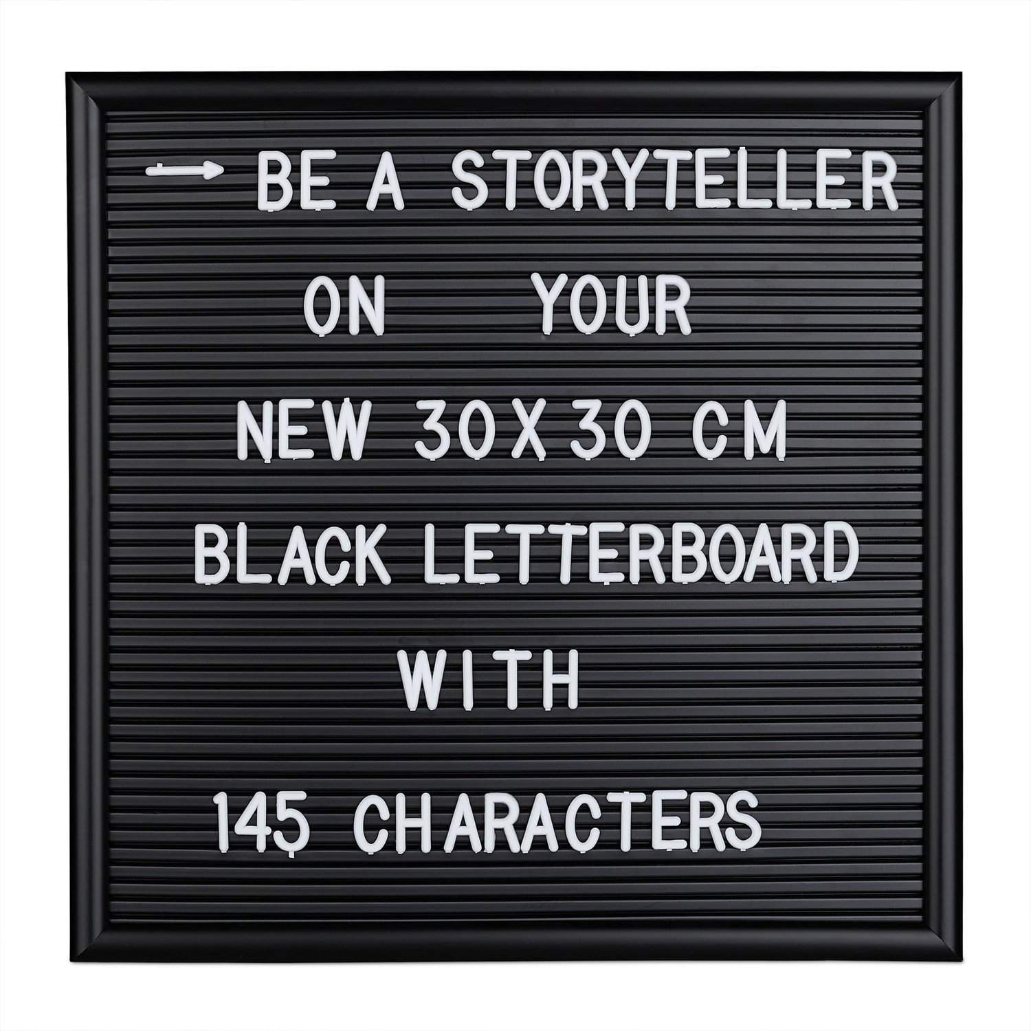 Bogstavtavle 30x30 cm – 145 tegn, indrammet