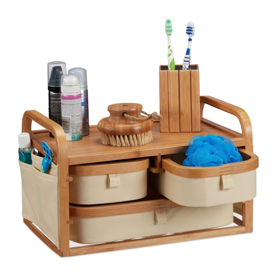 Minibyrå i bambu – Förvaringsorganisatör med 3 lådor | Hem & Hobby | Pryloteket