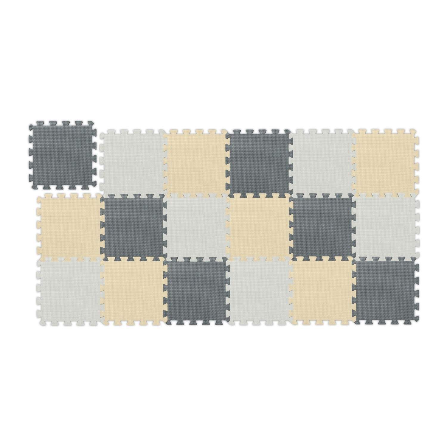 Puslespillemåtte – Blødt, stødabsorberende, 3-farvet sæt