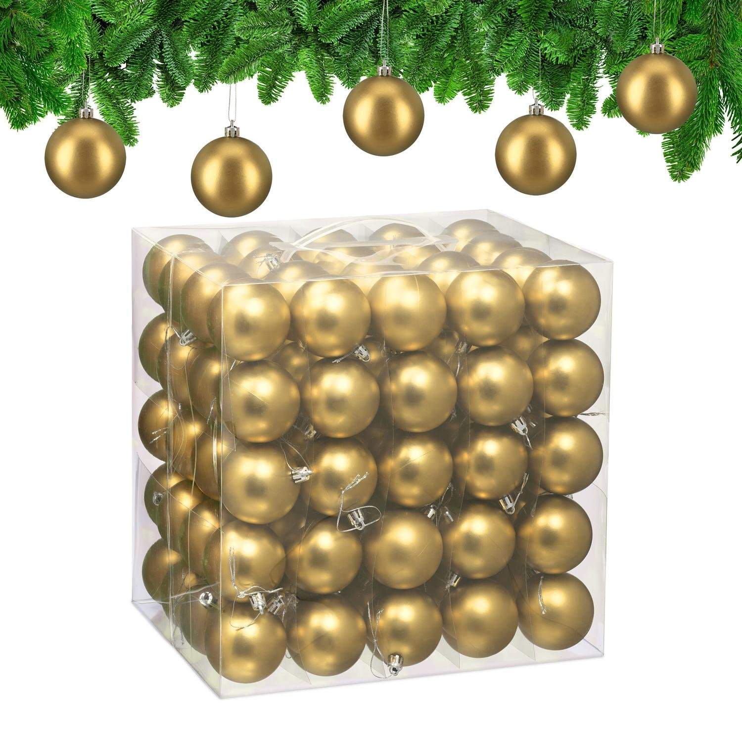 Sæt med matte julekugler – 100 dekorative ornamenter