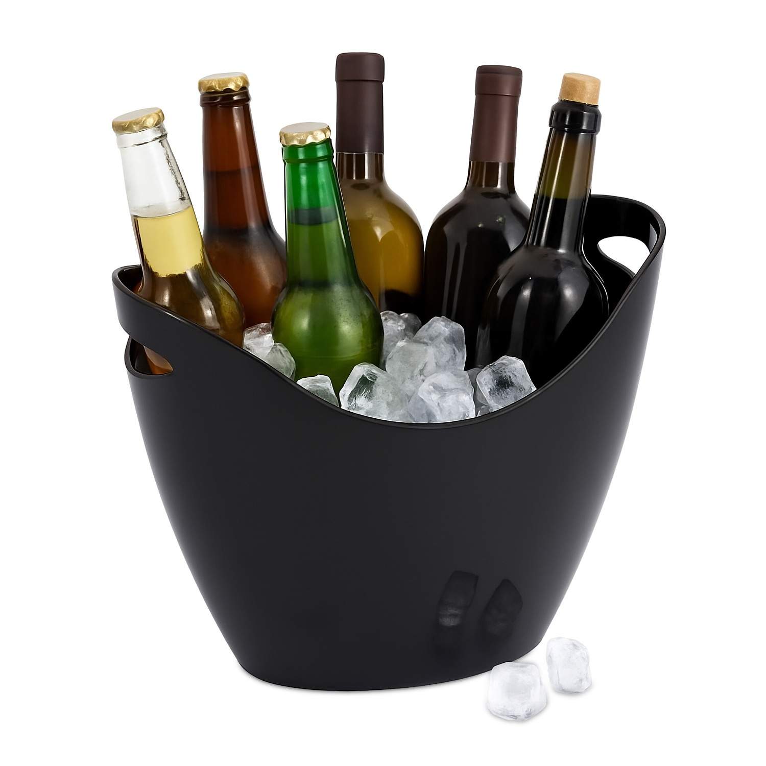 Champagne isspand – 8L sort med håndtag
