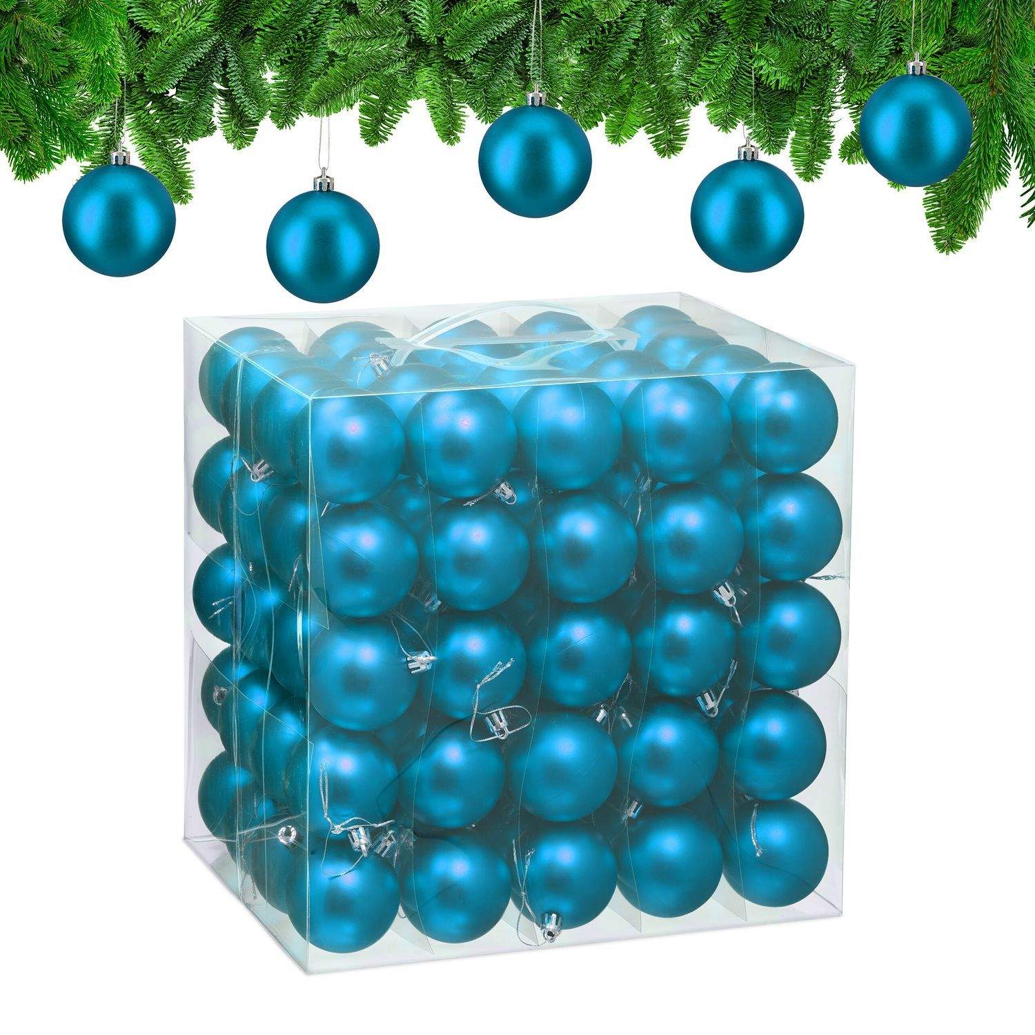 Sæt med matte julekugler – 100 dekorative ornamenter