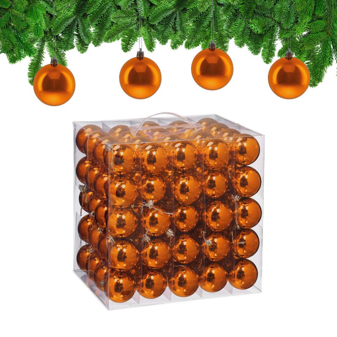 Set med glänsande julgranskulor – 100 glansiga prydnader | Hem & Hobby | Pryloteket