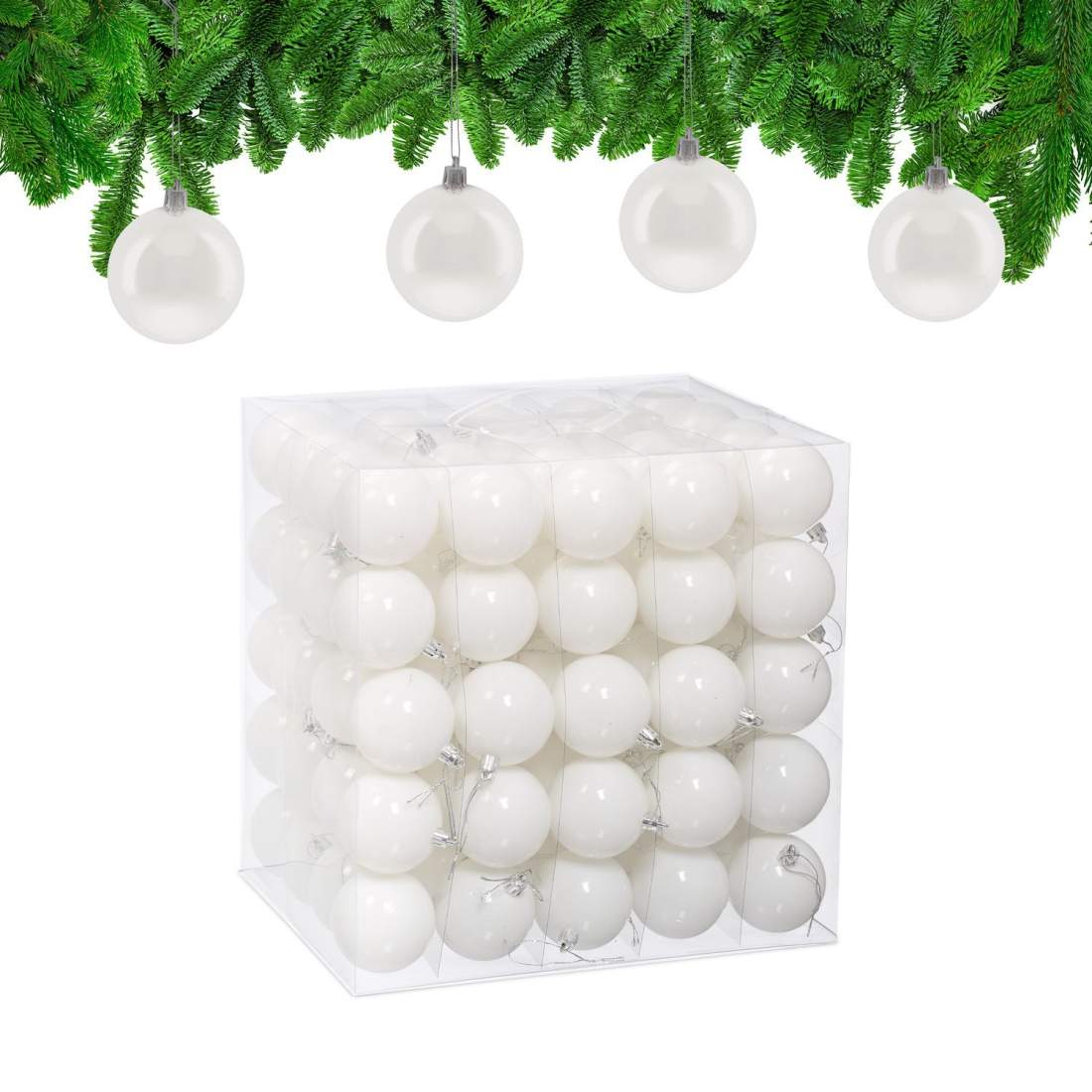 Set med glänsande julgranskulor – 100 glansiga prydnader | Hem & Hobby | Pryloteket