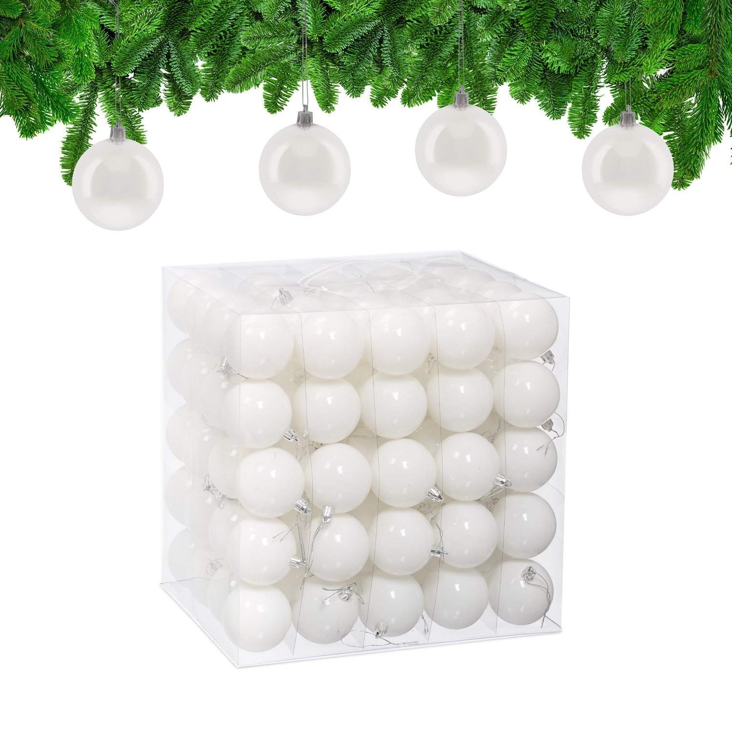Skinnende julekugler sæt – 100 blanke ornamenter