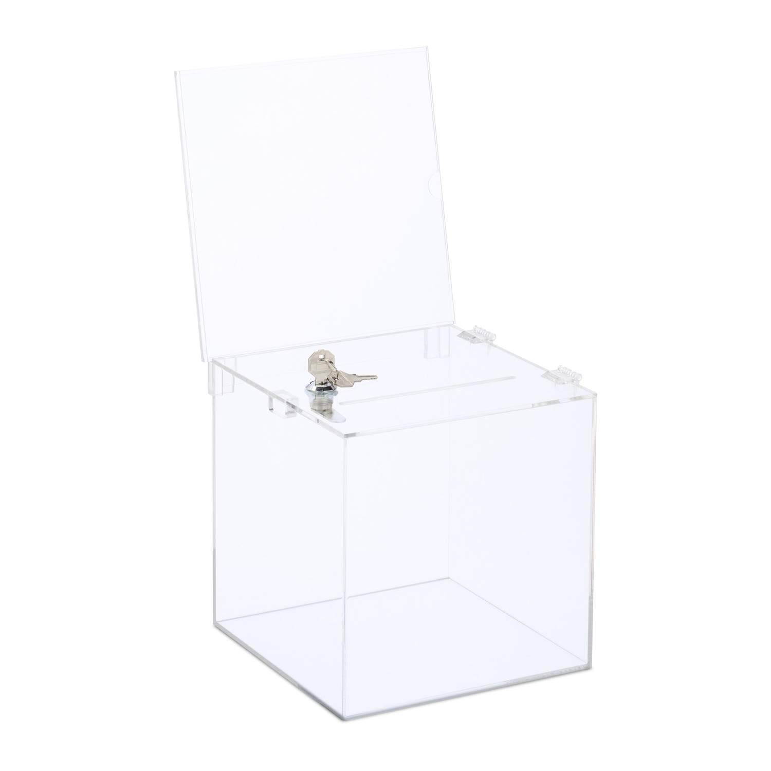 Akryl donationsæske med lås – holdbar og alsidig