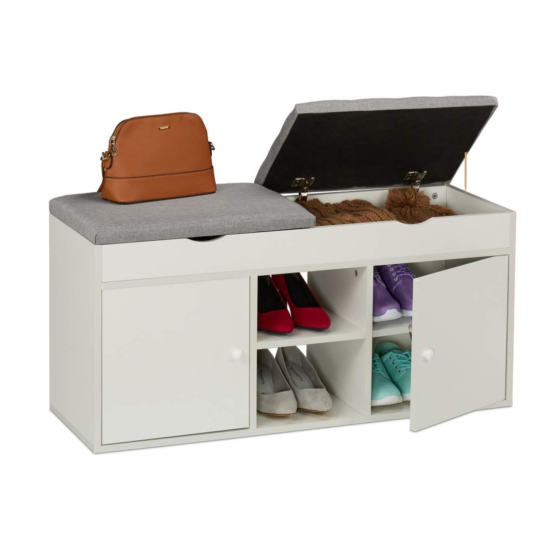 Skobänk med förvaring – lyftsits och vadderad komfort | Hem & Hobby | Pryloteket