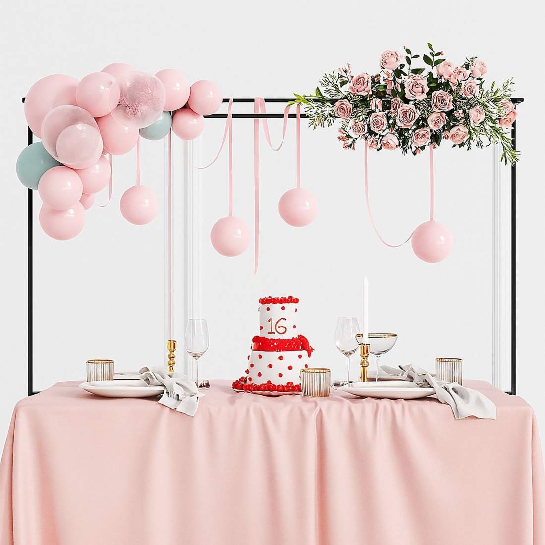 Bordsstångsstativ med 2 skenor för dekorationer | Hem & Hobby | Pryloteket