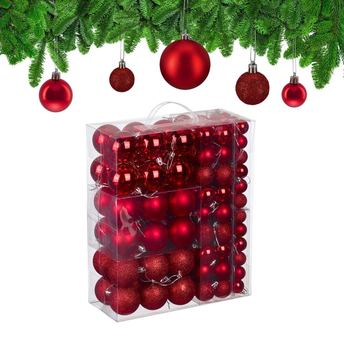 Dekorativa julgranskulor i plast, 138 delar | Hem & Hobby | Pryloteket