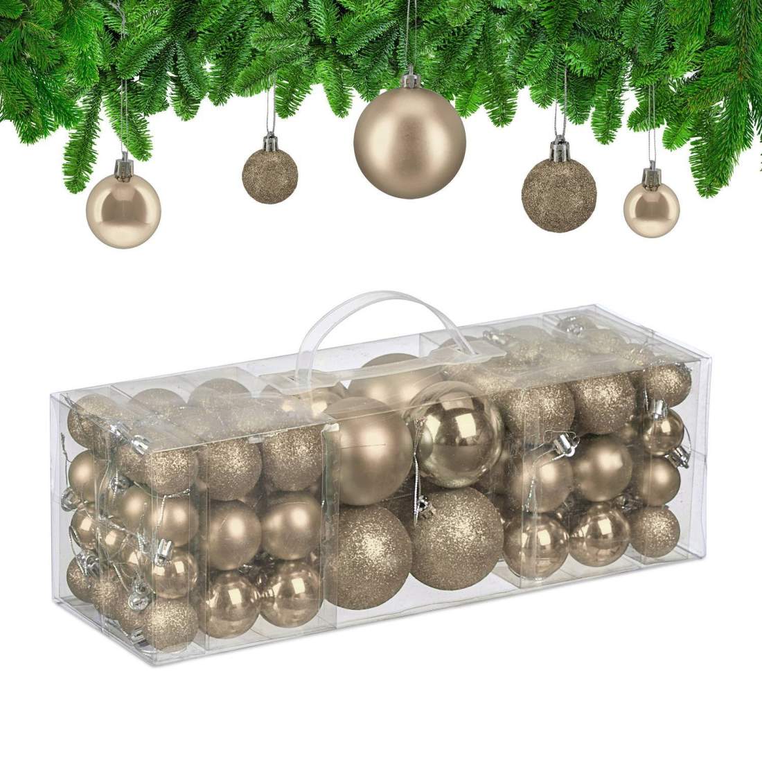 Dekorativa julgranskulor i plast – Set med 76 st | Hem & Hobby | Pryloteket