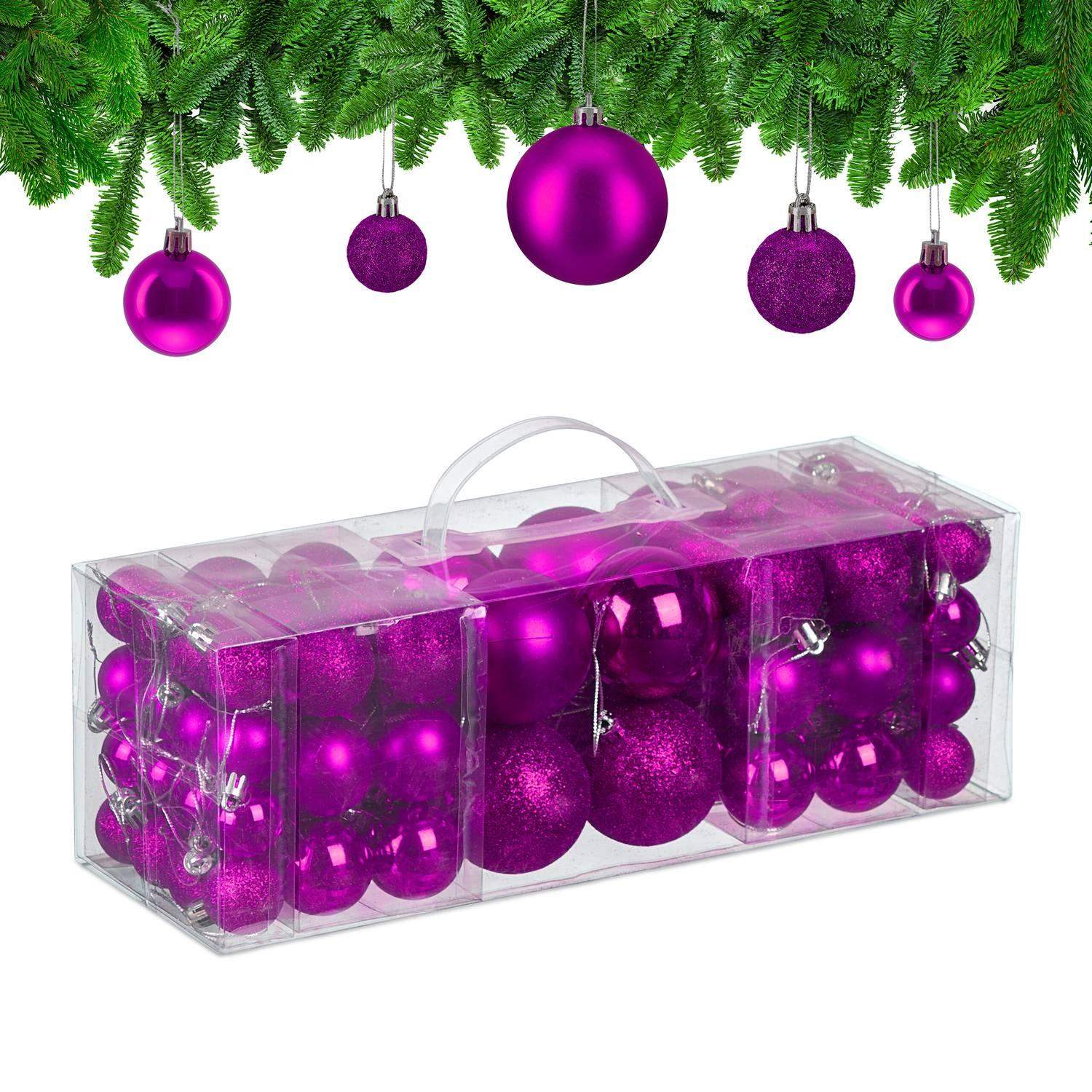 Dekorative juletræskugler sæt – 76 stk