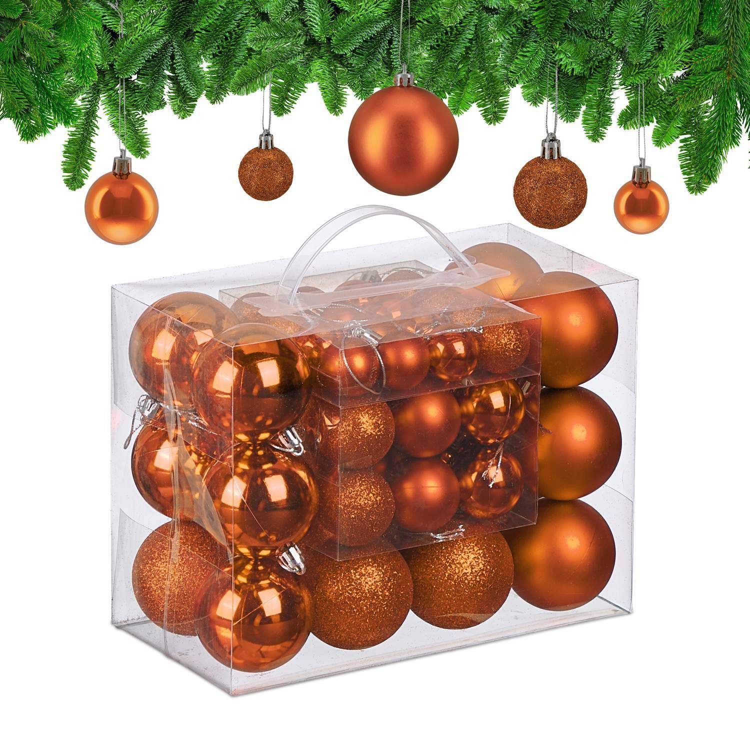 Dekorative juletræskugler i plast – 50 stk