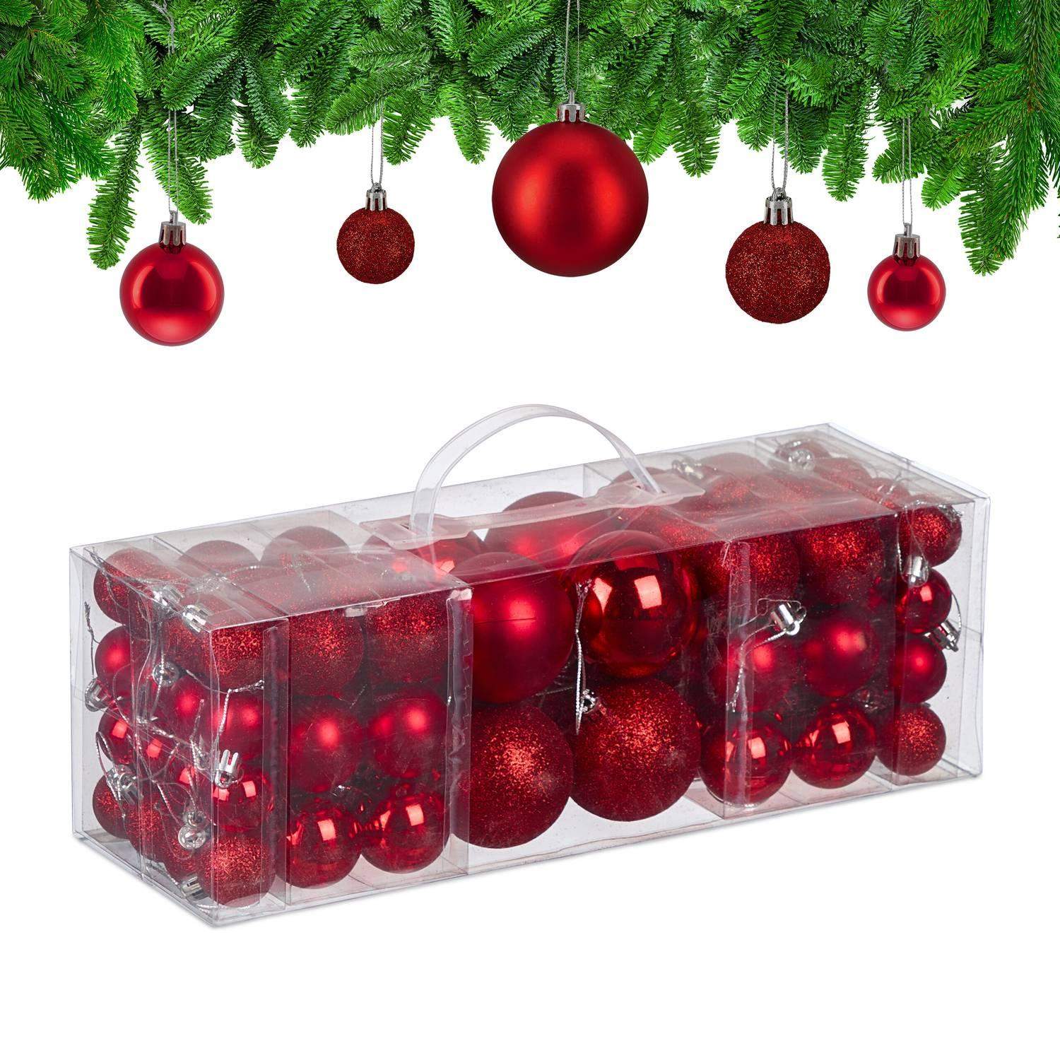 Dekorative juletræskugler sæt – 76 stk