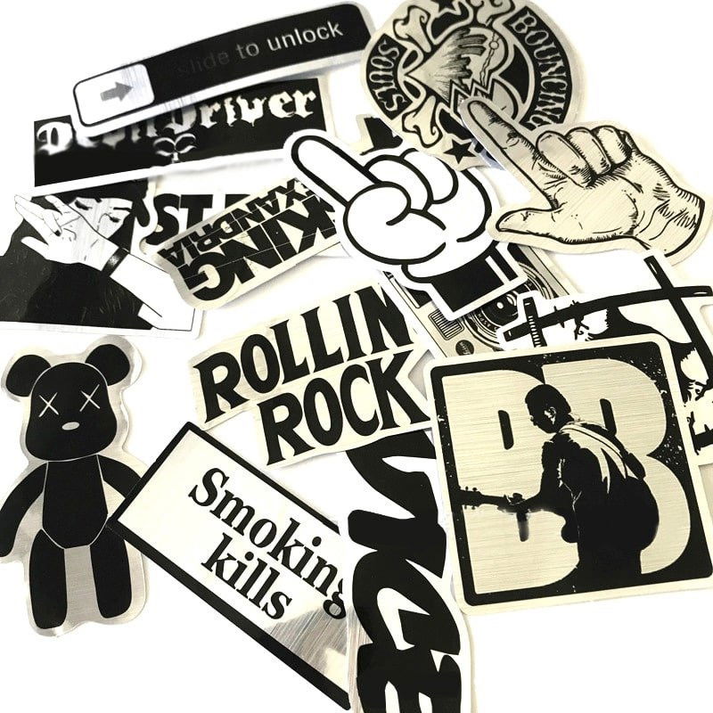 15x Klistermærker, Metal 3