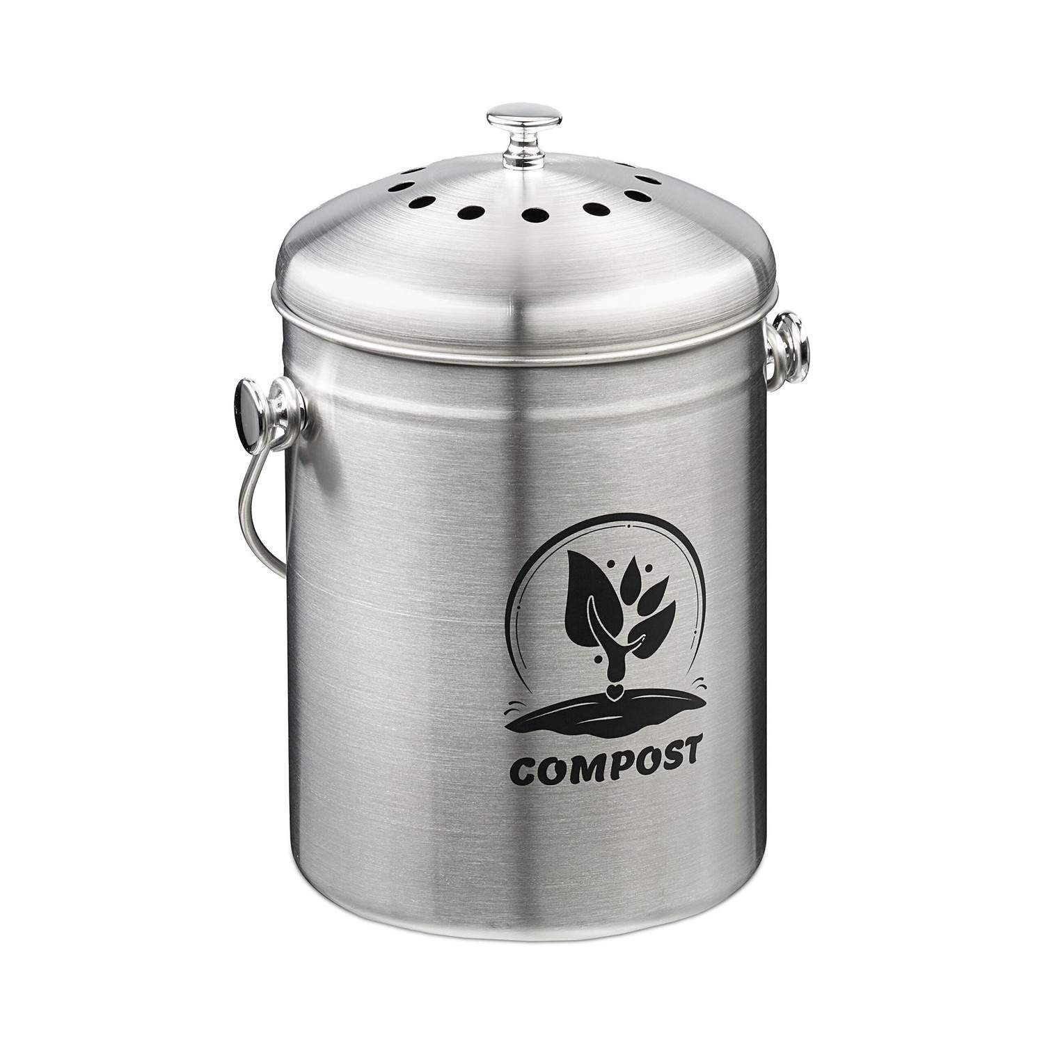 Kompostbeholder 5L – Rustfrit stål med lugtfilter