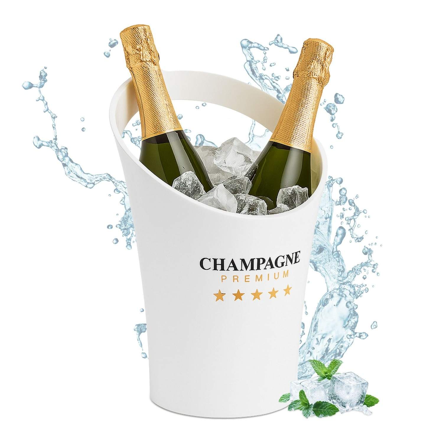 Hvid isspand til 2 flasker – Champagnekøler