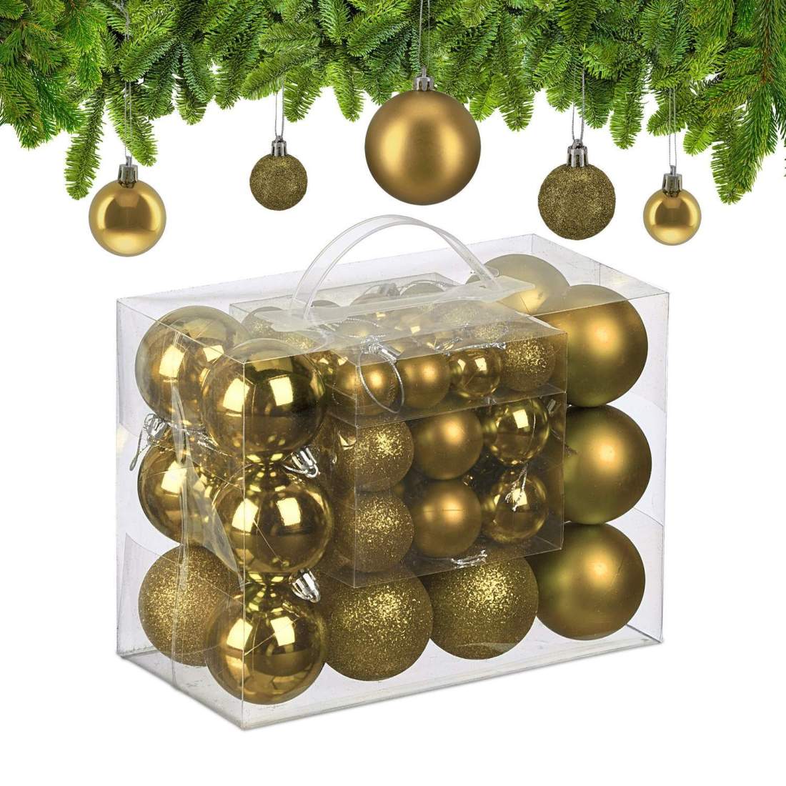 Dekorativa julgranskulor i plast – Set med 50 st | Hem & Hobby | Pryloteket