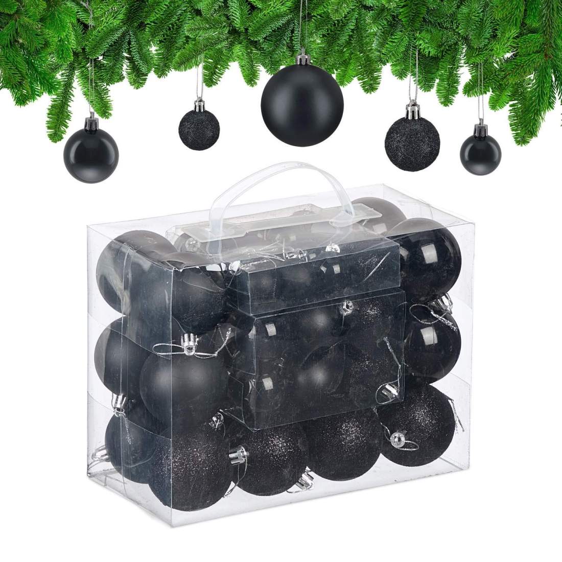 Dekorativa julgranskulor i plast, 50 stycken | Hem & Hobby | Pryloteket