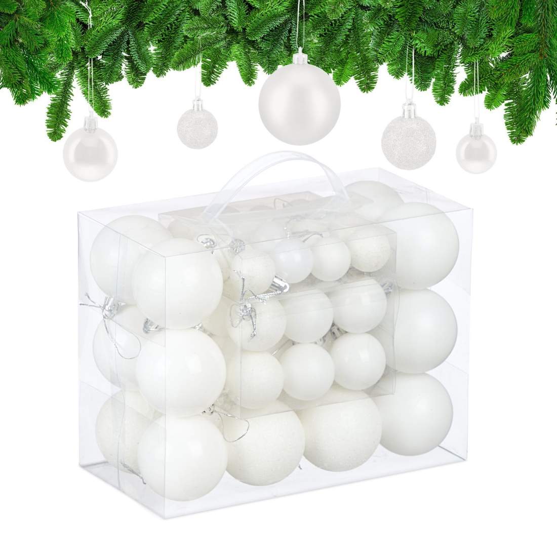 Dekorativa julgranskulor i plast – 50 stycken | Hem & Hobby | Pryloteket