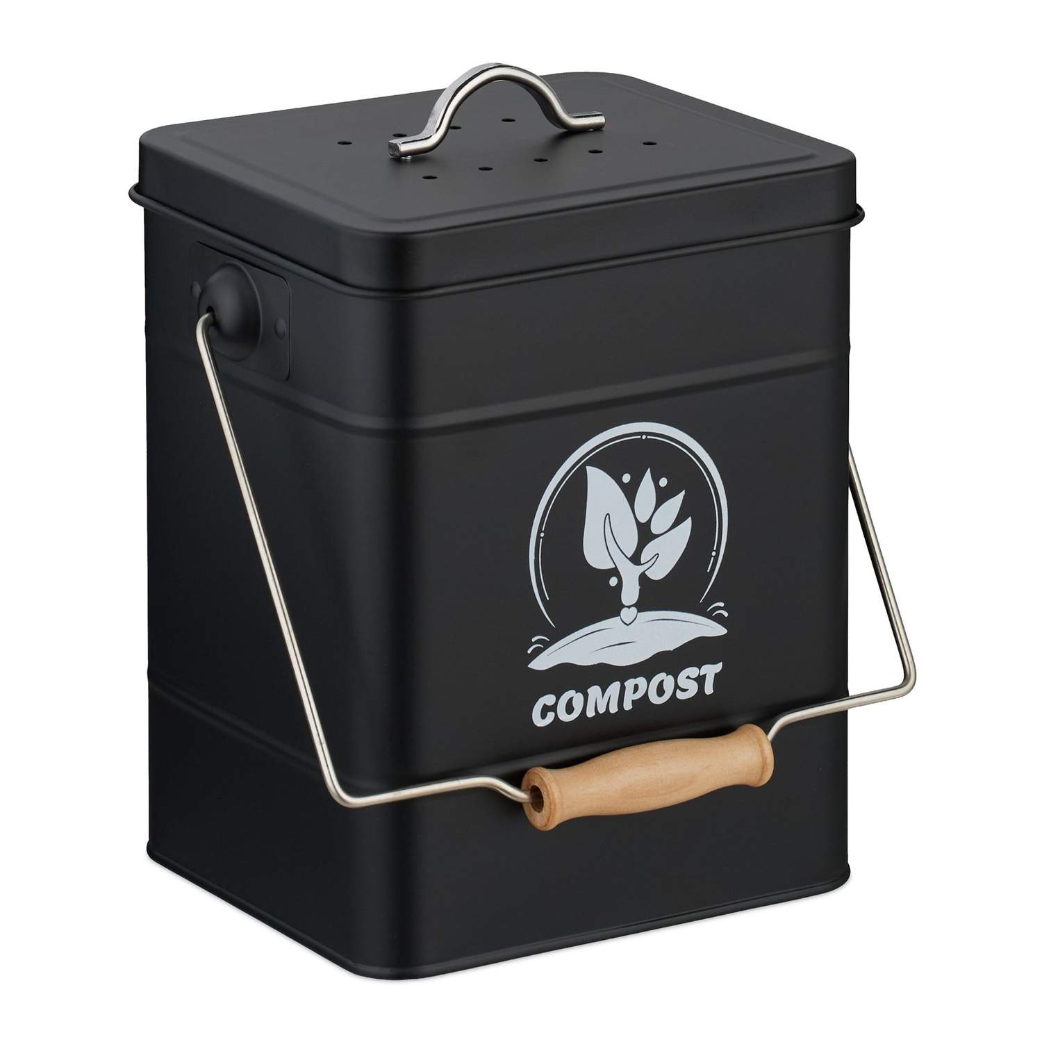 Kompostbeholder med lugtfilter – 6 liters kapacitet
