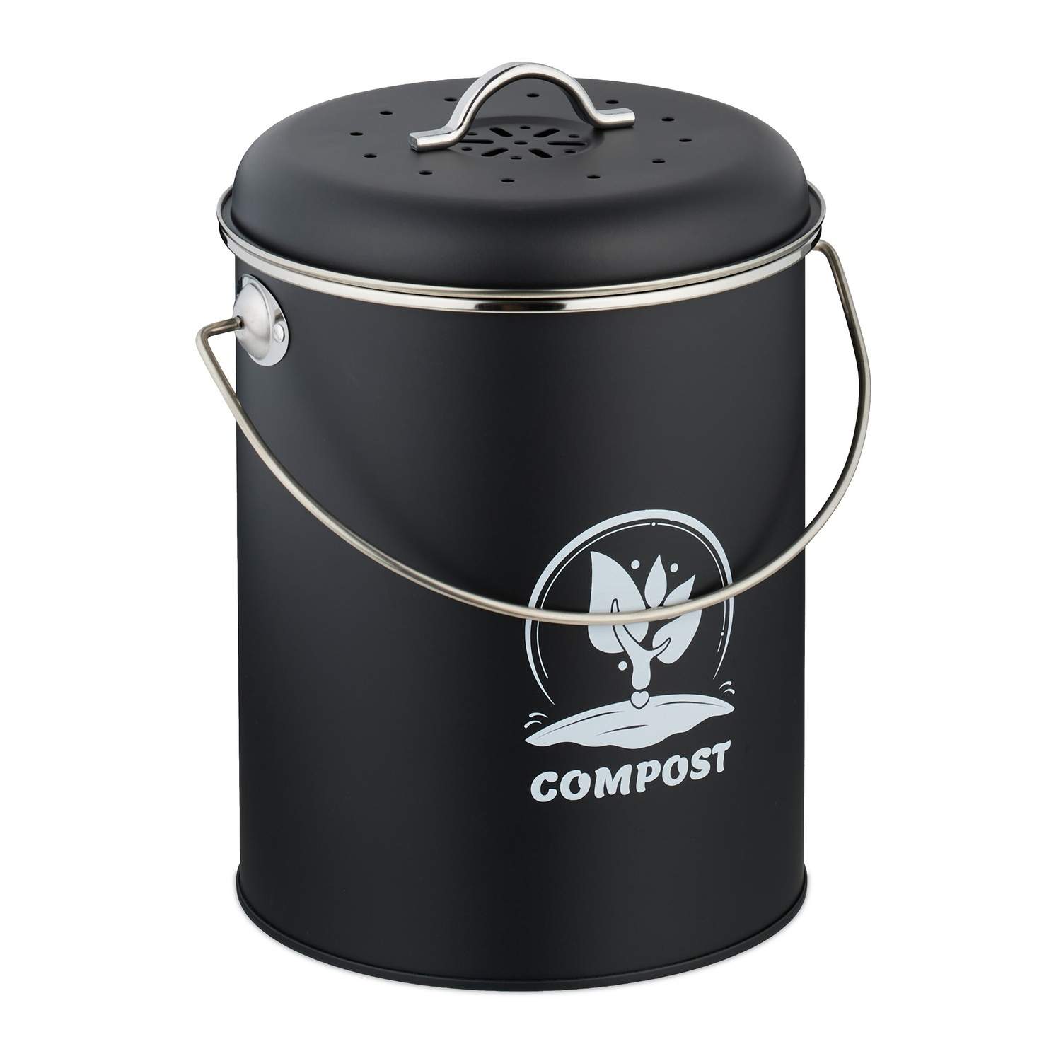Kompostbeholder med lugtfilter – 5,5 liters kapacitet