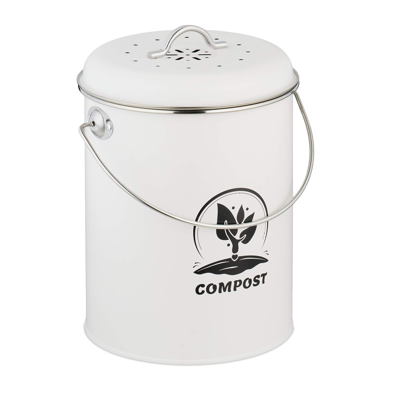 Kompostbeholder med lugtfilter – 5,5 liters kapacitet