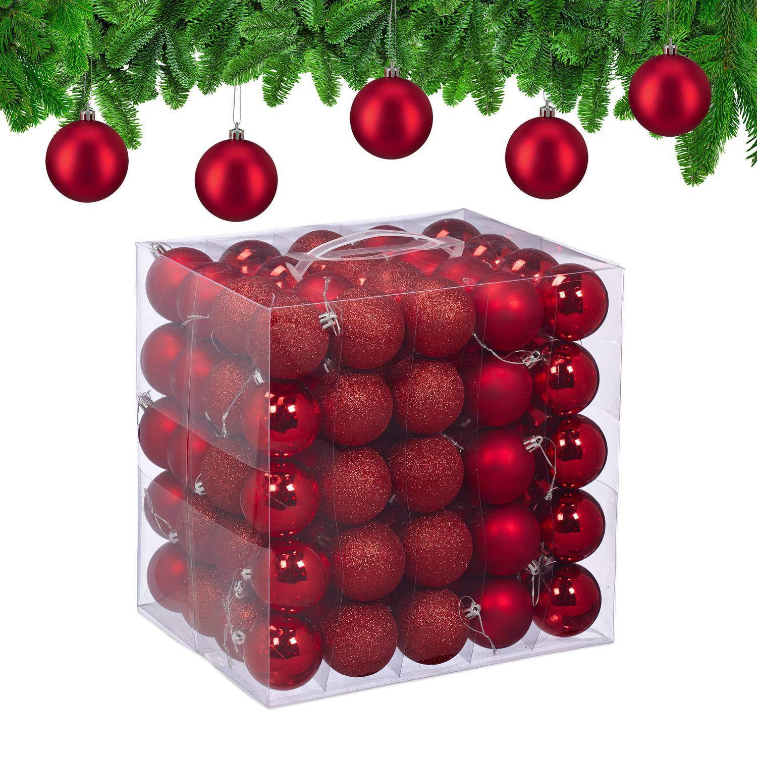 Set med julgranskulor – matt, glitter, glansigt | Hem & Hobby | Pryloteket