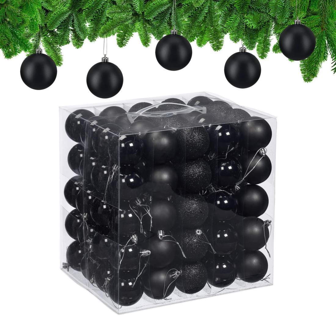 Set med julgranskulor – matt, glitter, glansigt | Hem & Hobby | Pryloteket