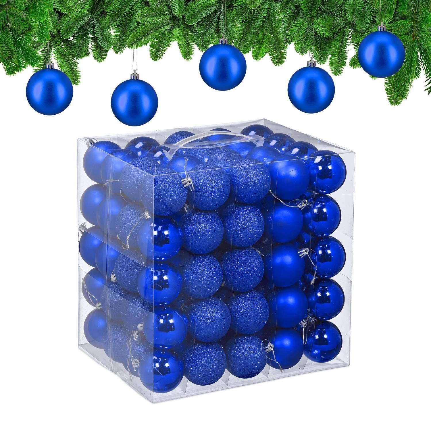 Juletræskugler sæt - mat, glitter, blankt design