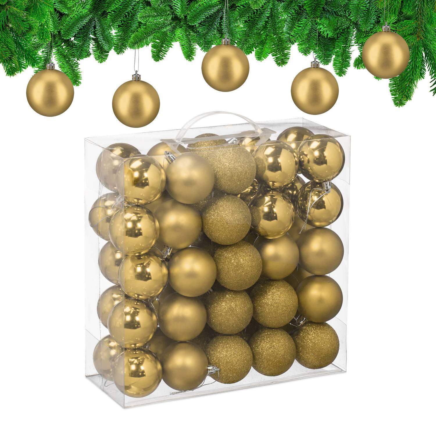 Sæt med juletræskugler – mat, glitter, blank