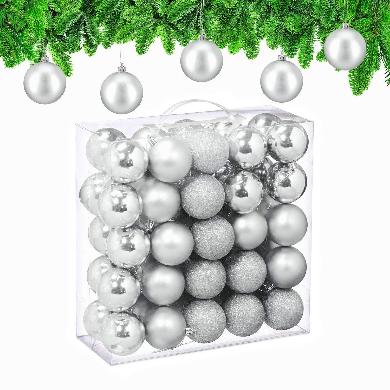 Sæt med juletræskugler – mat, glitter, blank