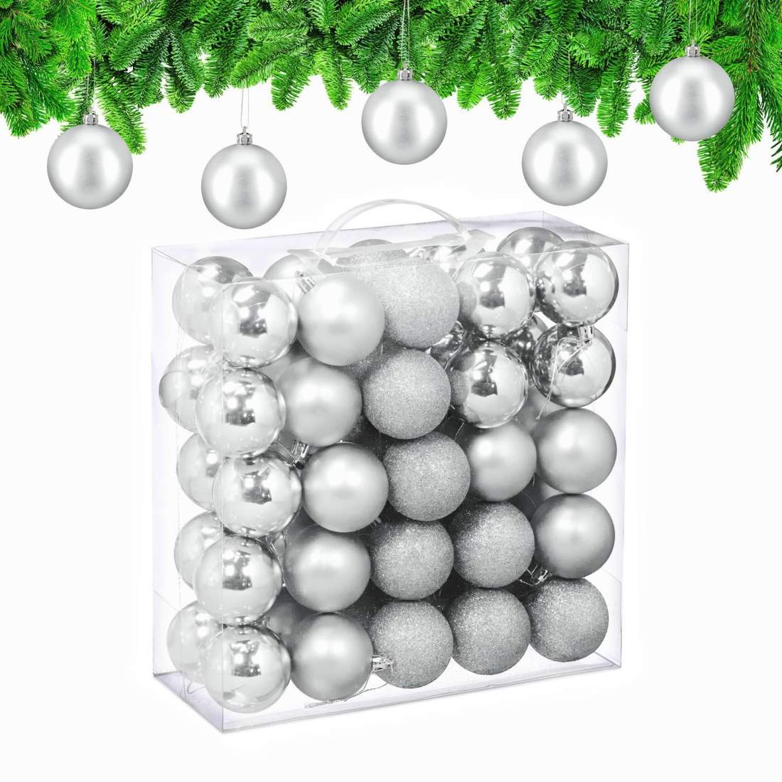 Set med julgranskulor – matt, glitter, glansigt | Hem & Hobby | Pryloteket