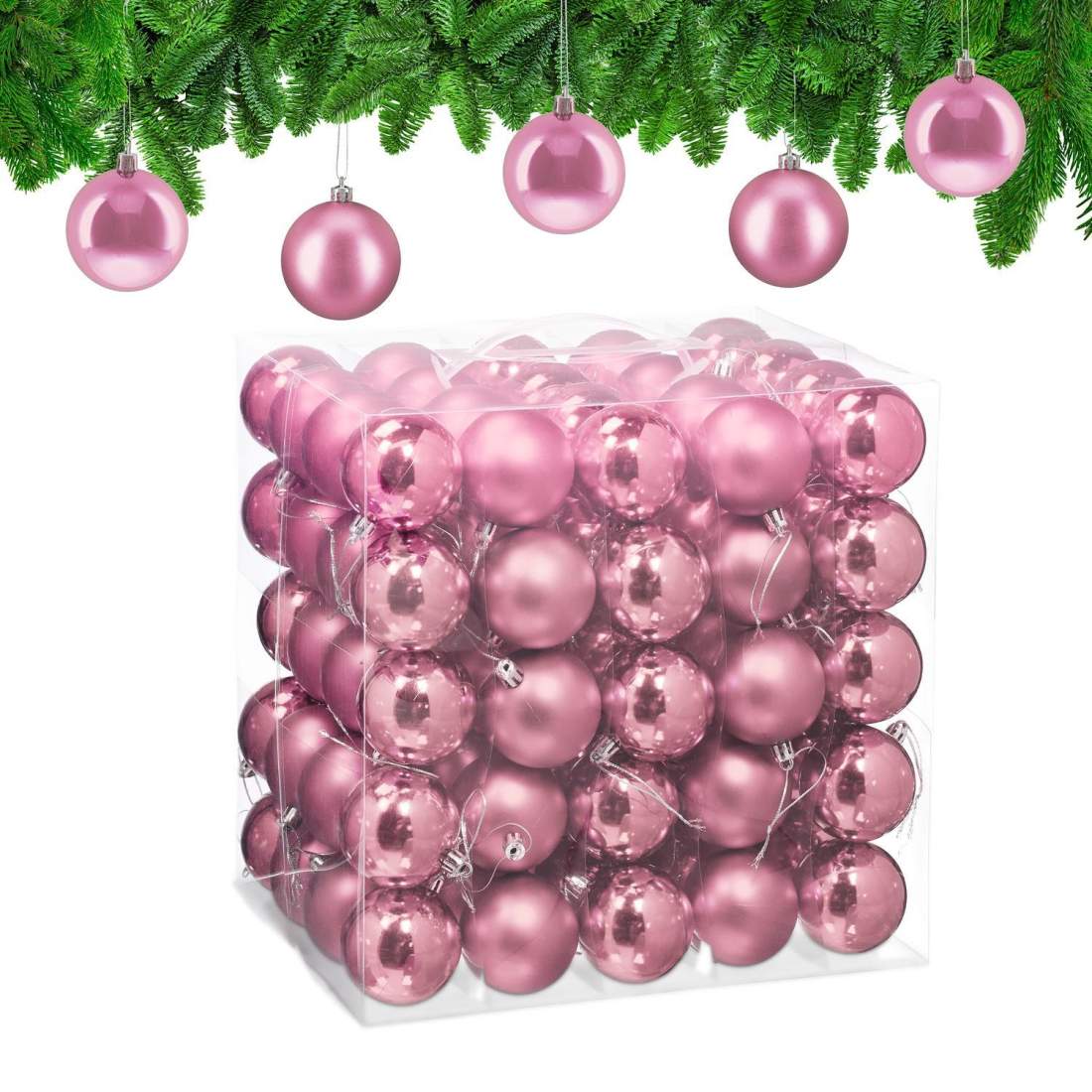Julgranskulor Set – 100 glänsande prydnader med band | Hem & Hobby | Pryloteket
