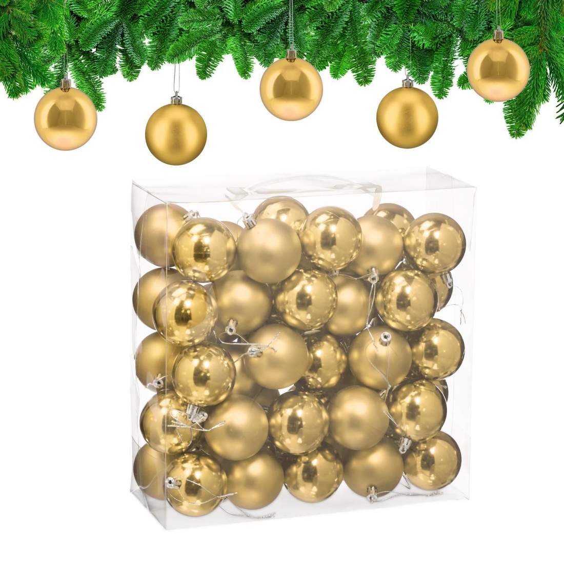 Julgranskulor Set – Matt & glansig finish, 50 stycken | Hem & Hobby | Pryloteket