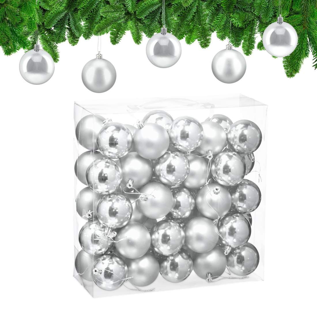 Julgranskulor Set – Matt & glansig finish, 50 stycken | Hem & Hobby | Pryloteket