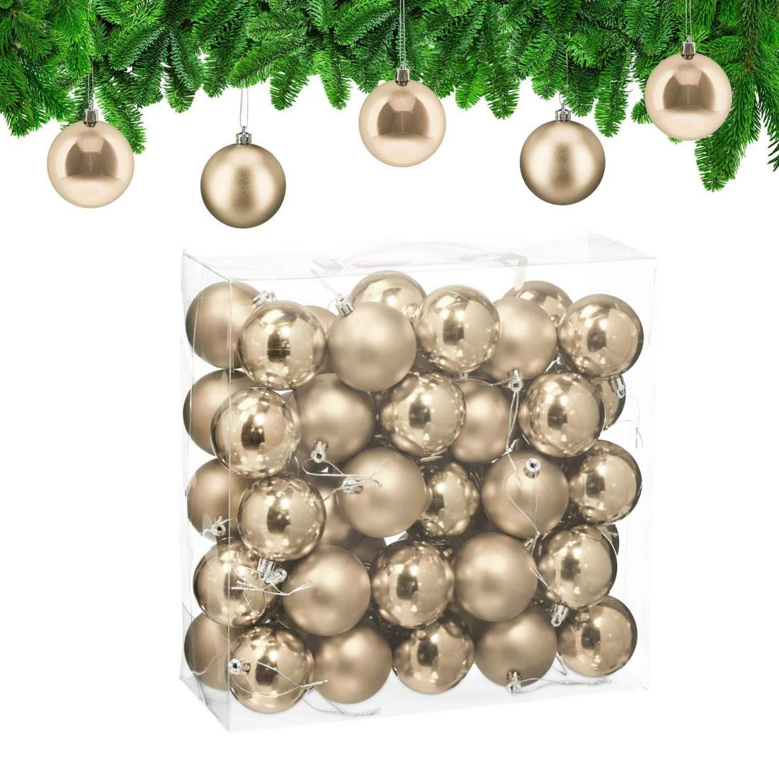 Julgranskulor Set – 50 stycken, matt & glansigt | Hem & Hobby | Pryloteket