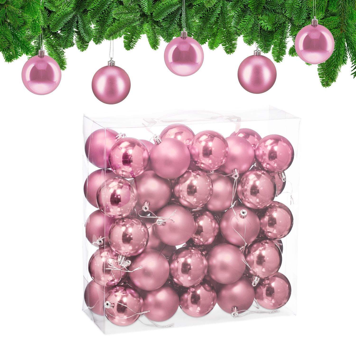 Set med julgranskulor – 50 stycken, matt & glansig finish | Hem & Hobby | Pryloteket