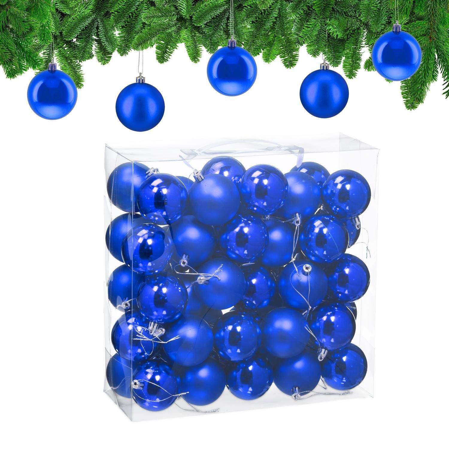 Juletræskugler sæt – mat og blank finish, 50 stk