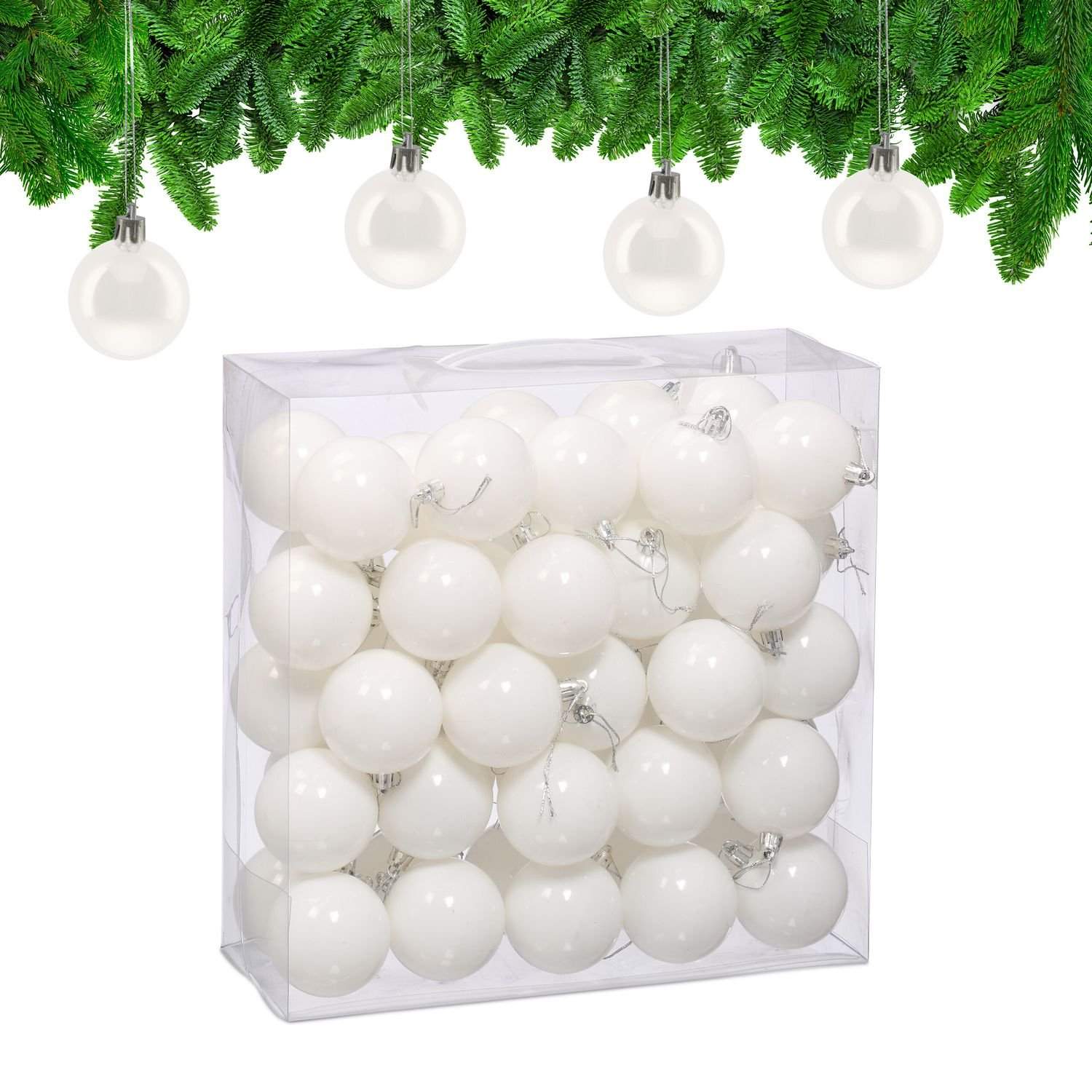 Set med glänsande julgranskulor – 50 glänsande prydnader | Hem & Hobby | Pryloteket