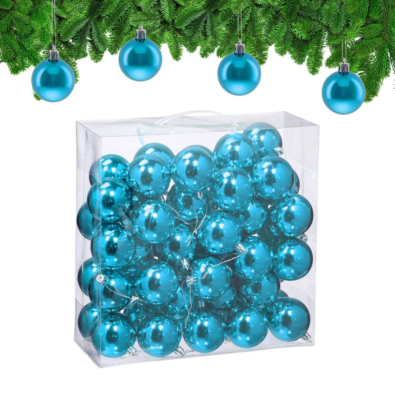 Skinnende julekugler sæt – 50 blanke trædekorationer