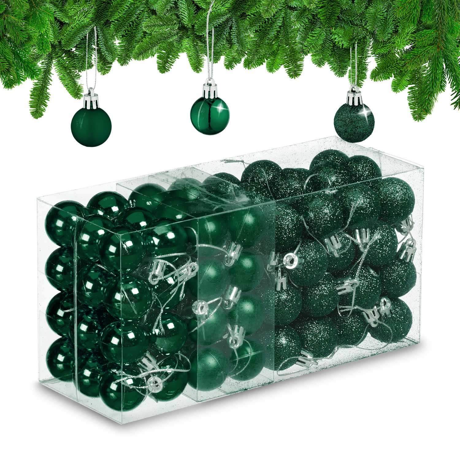 Sæt med juletræskugler – 96 dekorative ornamenter