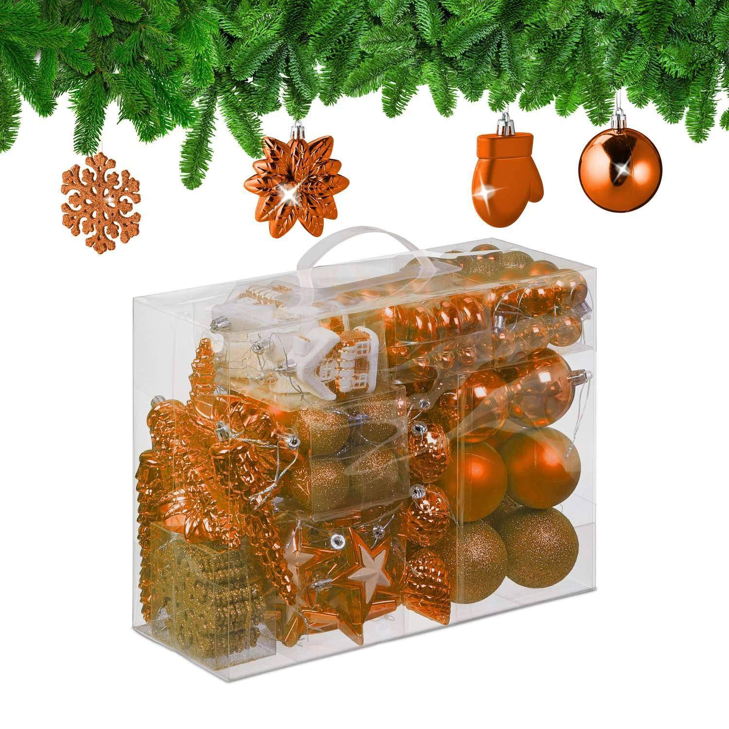 Julepyntsæt – 100 kugler, 10 designs